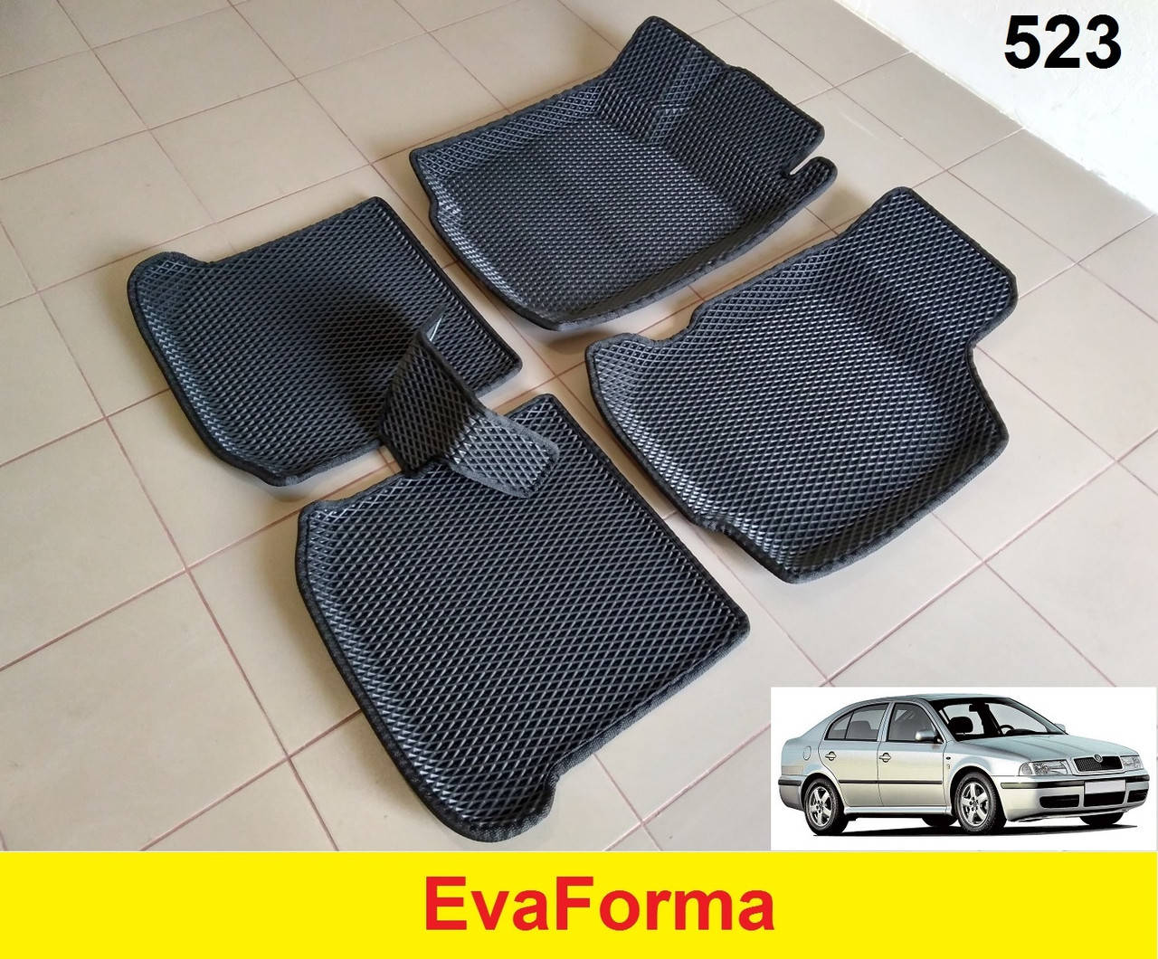 

3D коврики EvaForma на Skoda Octavia Tour '97-10, коврики ЕВА, Черный