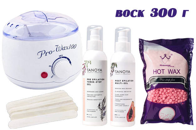 

Набор для депиляции воском пленочным Konsung beauty 300 г с воскоплавом Pro-Wax 100 с гелем Tanoya 200 мл CPC