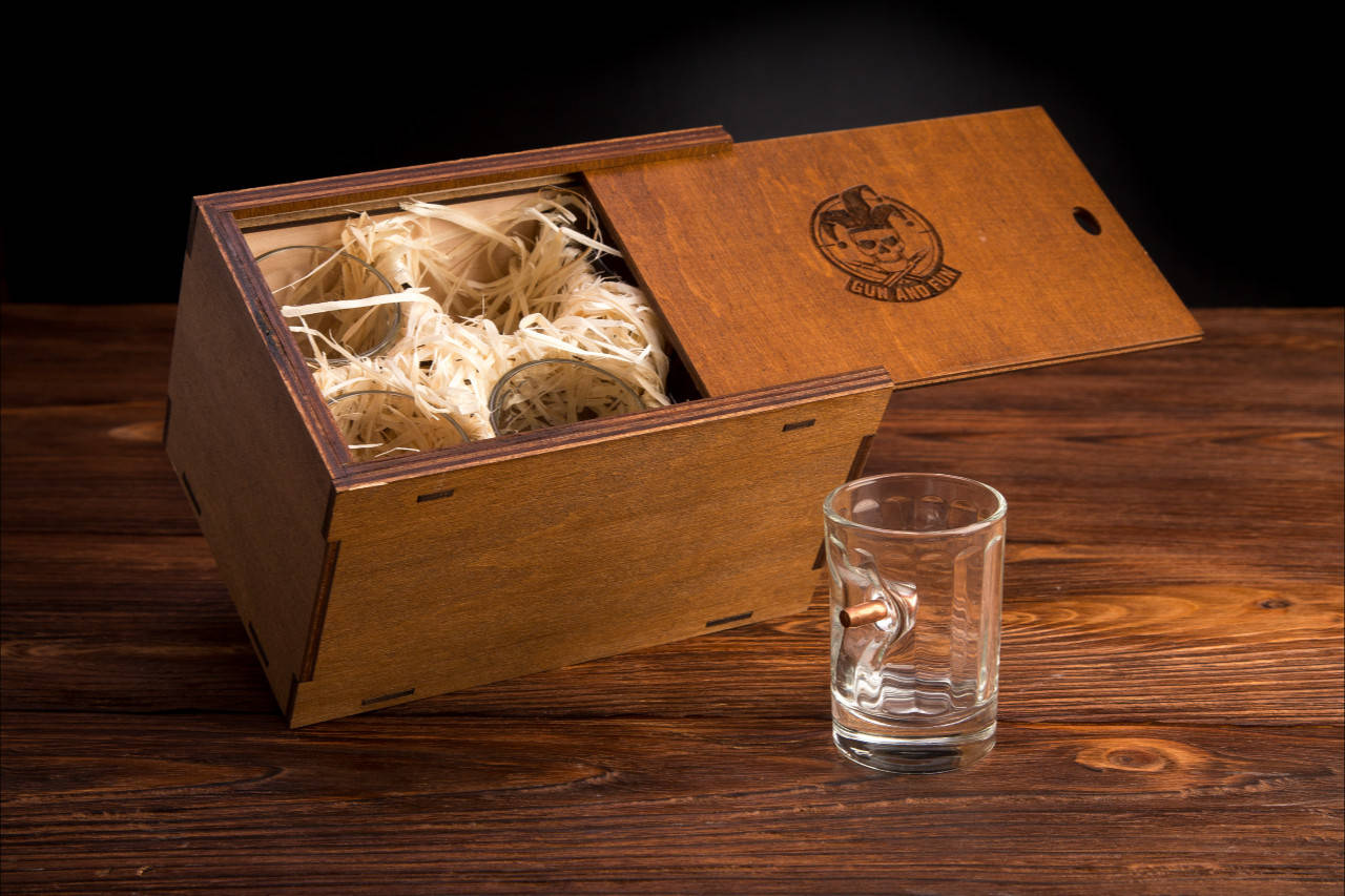 

Рюмки граненые с пулей 5.45 набор из 6шт