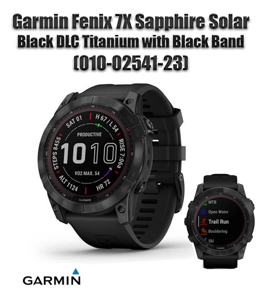 

Смарт-часы Garmin Fenix 7X Sapphire Solar Black DLC Titanium with Black Band (010-02541-23)