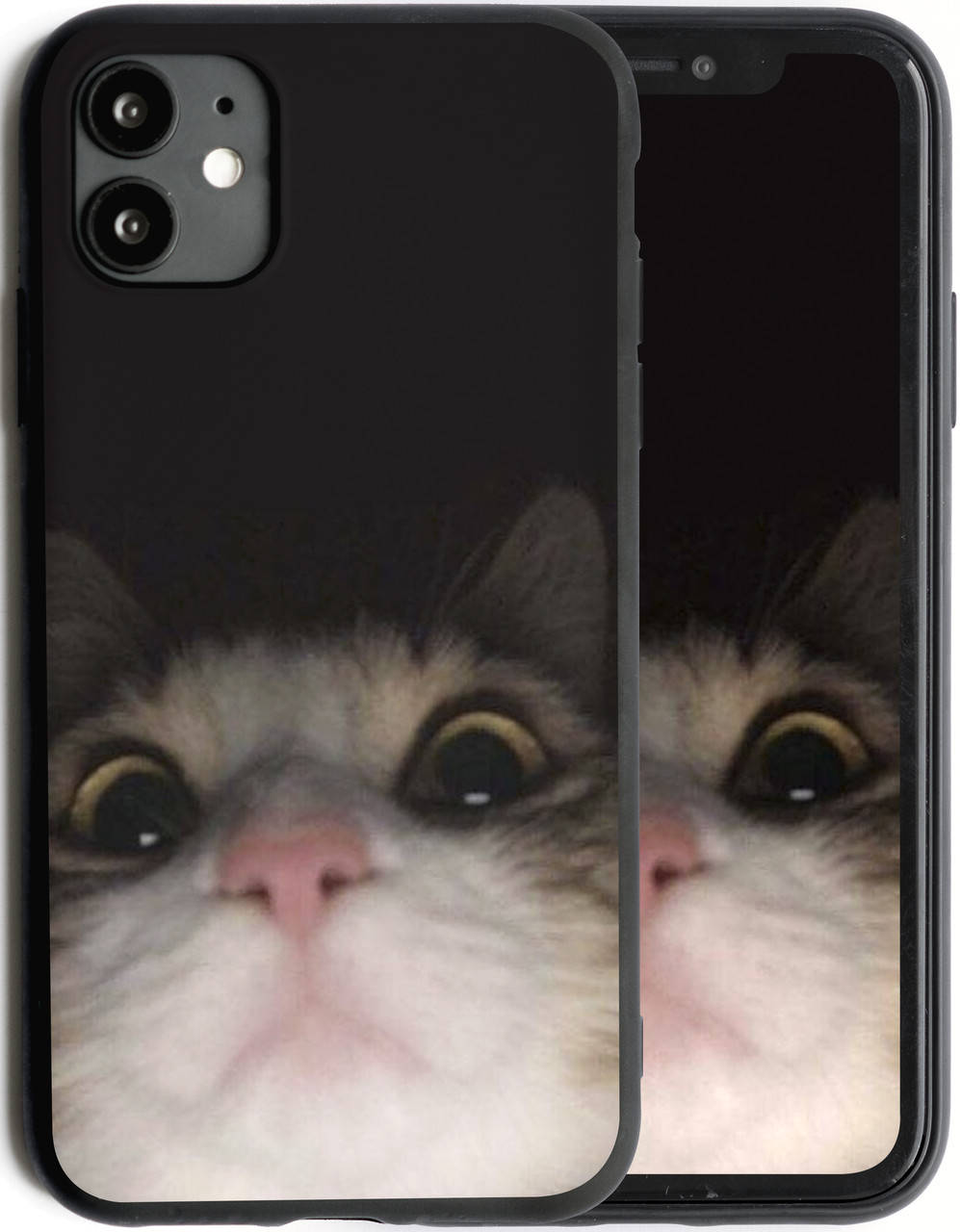 

Силиконовый черный чехол с принтом "New Camera Cat" для iPhone 11
