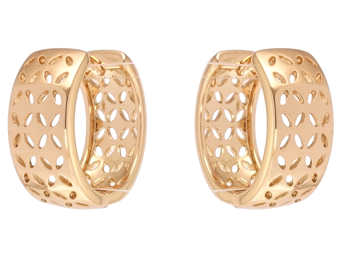 

Серьги Xuping Позолота 18K колечки "Резной орнамент с напылением"