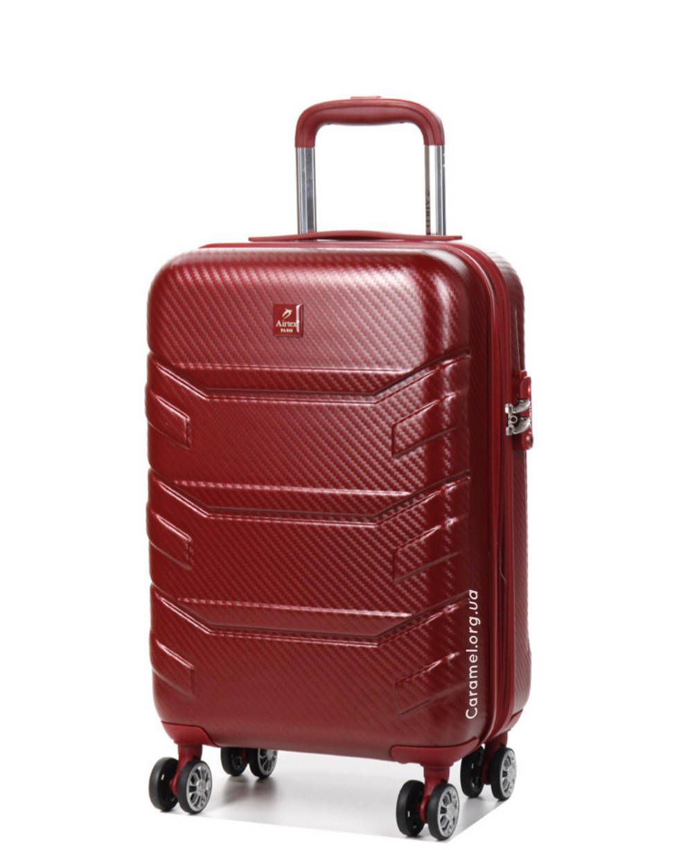 

Чемодан ручная кладь поликарбонат с расширением  S бордовый | 55х35х20(+5)см | 36л | 2.7кг | Airtex 7313