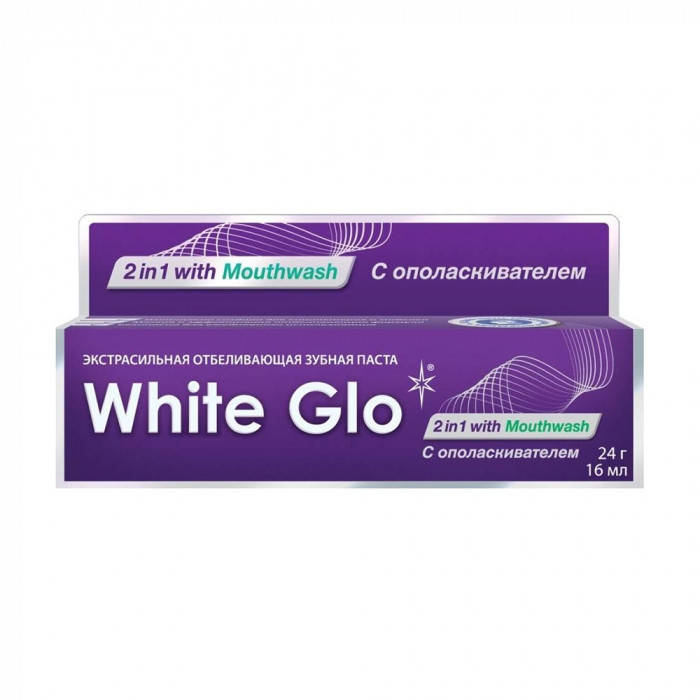

White Glo зубная паста 24гр отбеливающая 2в1 с ополаскивателем