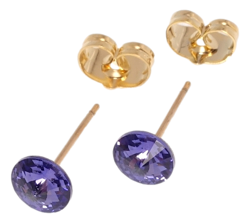 

Серьги Xuping Позолота 18K с кр-ми Swarovski гвоздики (пусеты) "Кристаллы Tanzanite" ø 6мм