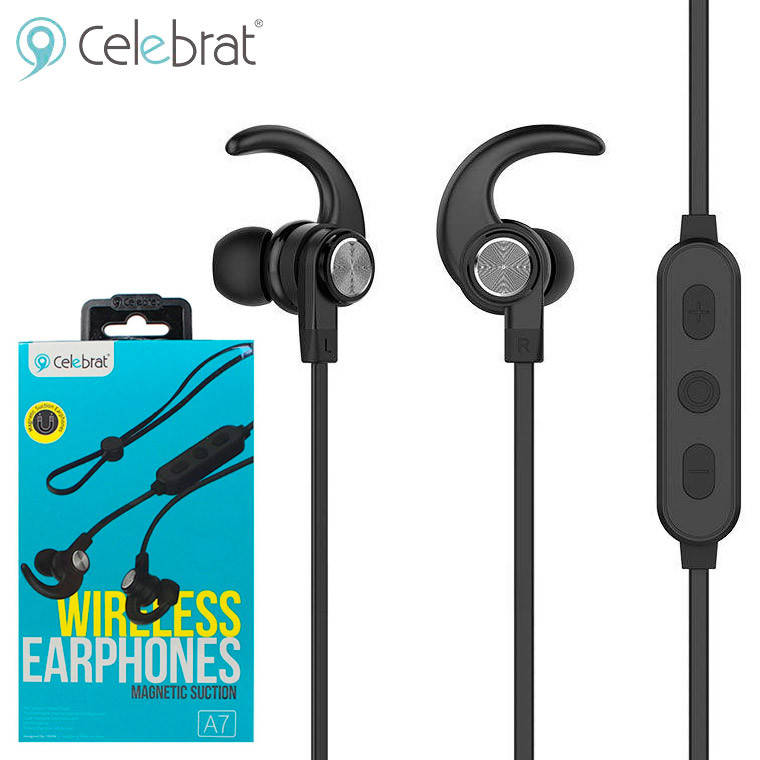 

Bluetooth наушники с микрофоном Celebrat A7 черные, Черный