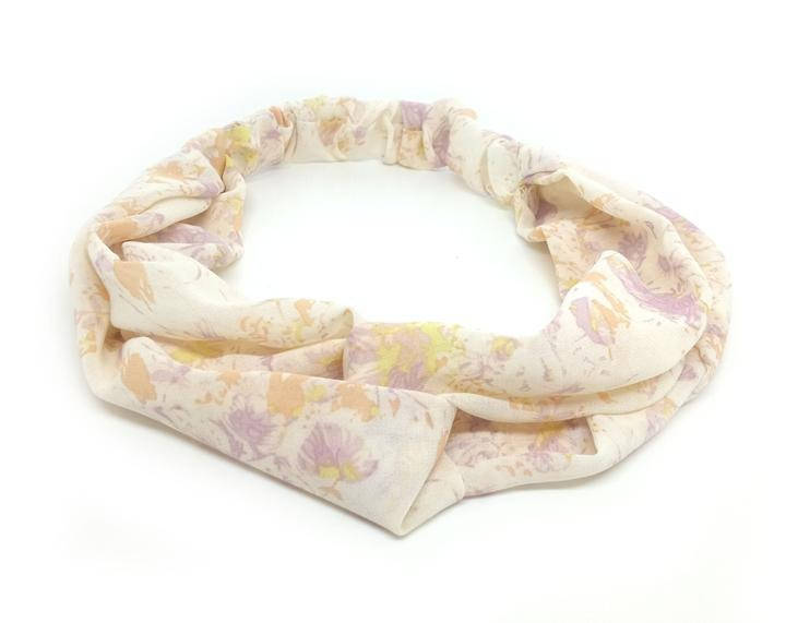 

Повязка на голову легкая шифоновая с переплетом