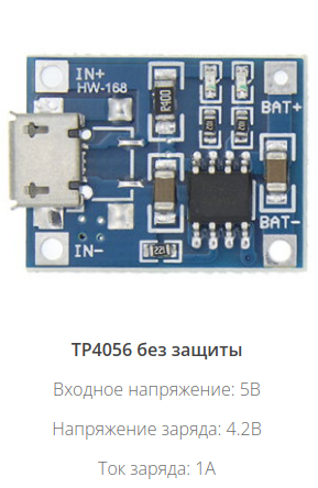

Контроллер TP-4056 модуль заряда литиевых аккумуляторов li-ion