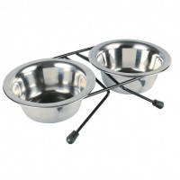 

Тrixie Eat on Feet Stainless Steel Bowl Set миски стальные на подставке 0,45л (24831)