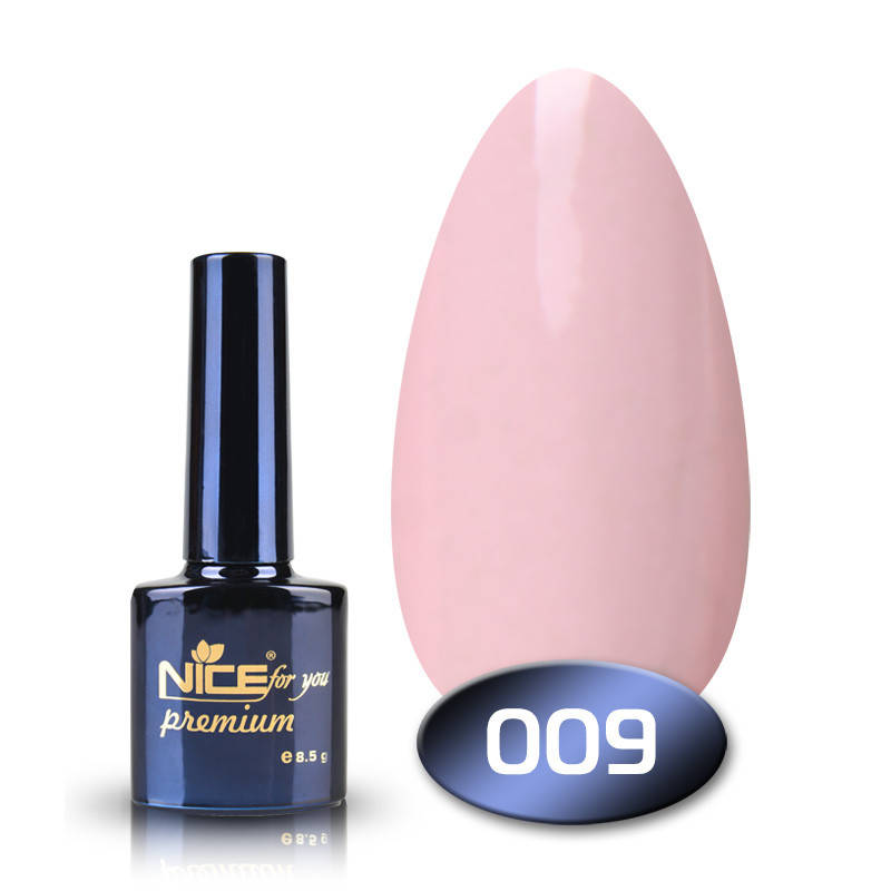 

Гель-лак Nice for you Premium 009 бледно розовый с шиммером 8,5 мл
