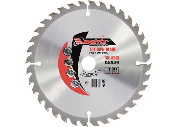 

Пильный диск по дереву, 190 х 20мм, 24 зуба + кольцо 16/20// MTX Professional