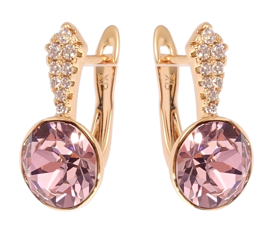 

Серьги Xuping Позолота 18K с кр-ми Swarovski английский замок "Кристалл Light Amethyst с цирконием"