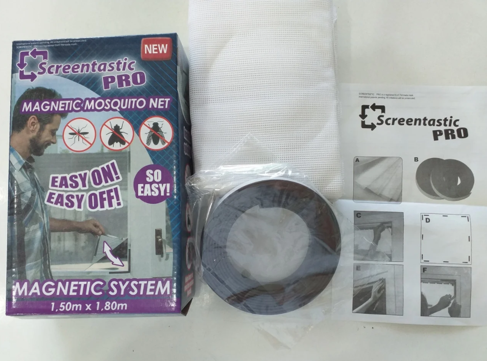 

Антимоскитная сетка на окно MAGNETIC 150х180 см| Москитная сетка на окно с лентой для крепления NO9213, Белый