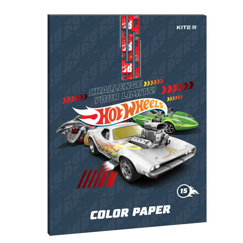 

Цветная бумага двусторонняя Kite Hot Wheels HW21-250