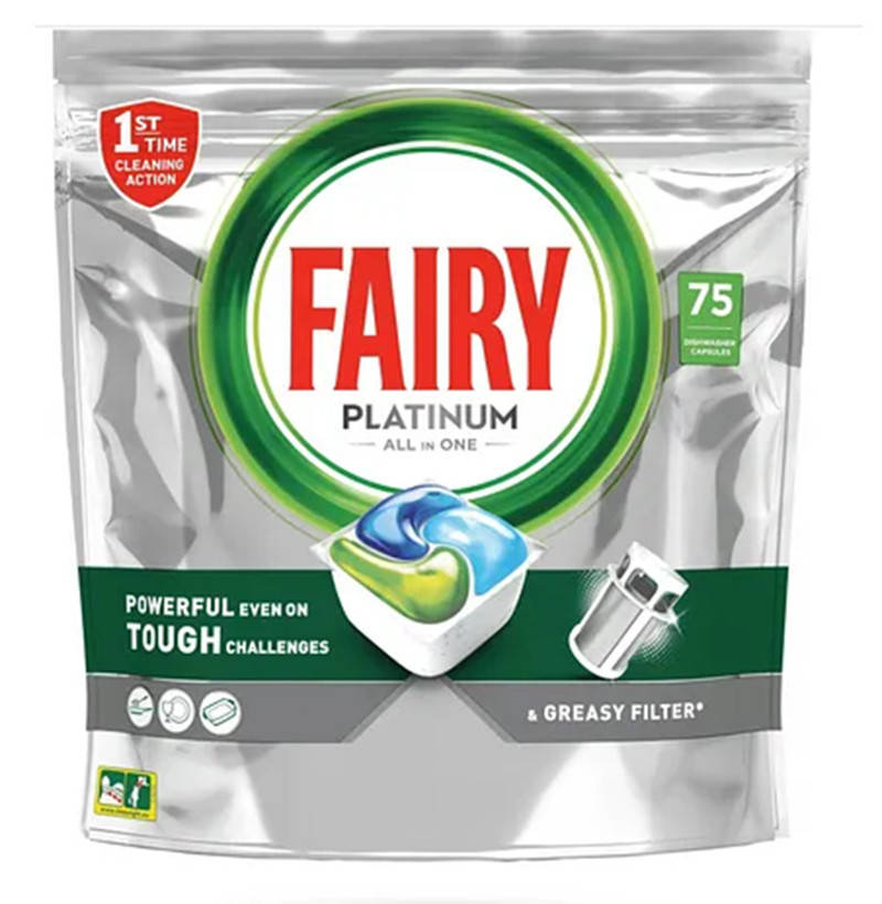 

Капсули для посудомийної машини Fairy Platinum All-in-One, 75 шт