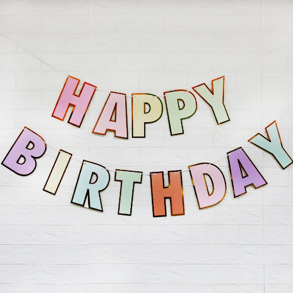 

Бумажная гирлянда "Happy birthday разноцветная", 3 метра