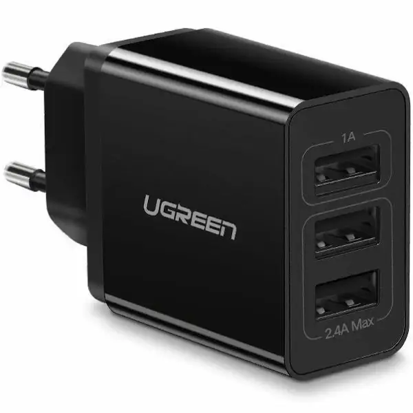 

Зарядное устройство UGREEN 5v/3.1A на 3 USB порта (черный)