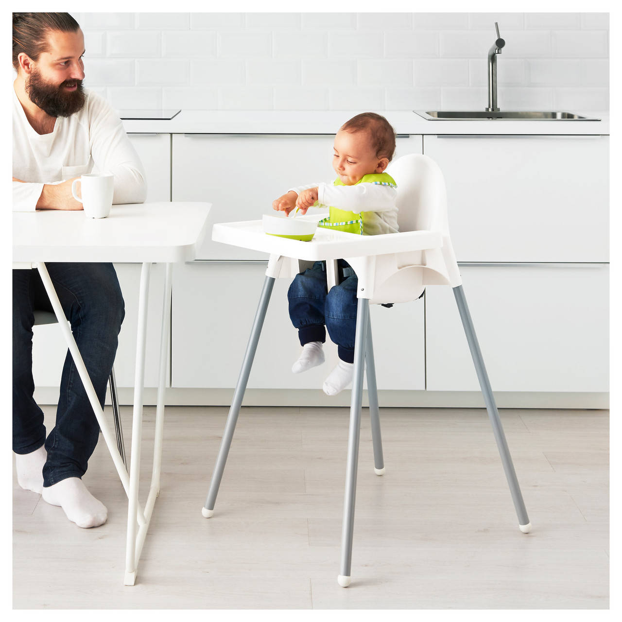 

Детский стульчик для кормления IKEA ANTILOP, с поддончиком, Белый