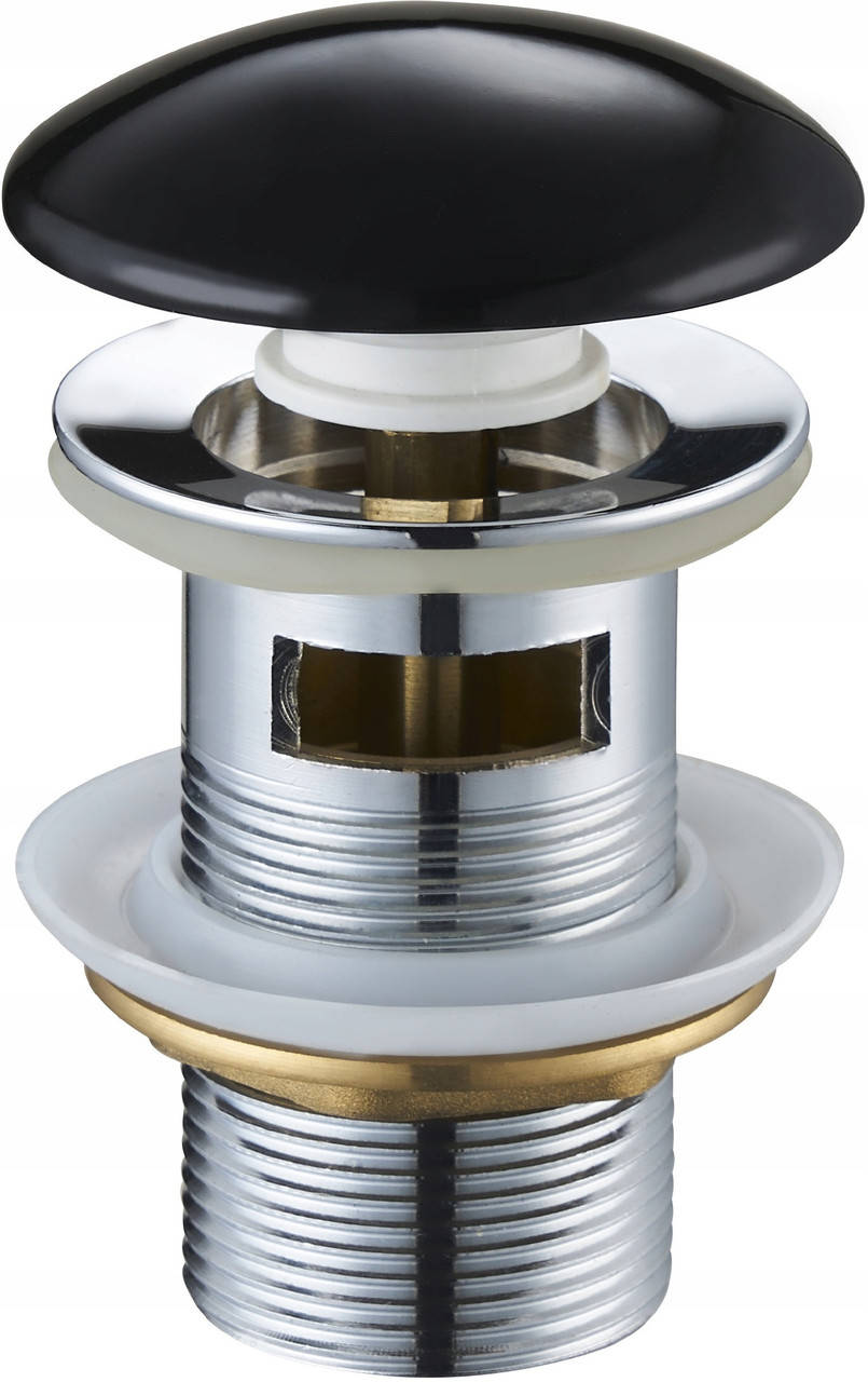 

Черный глянцевый керамический донный клапан Mexen, click-clack, с переливом