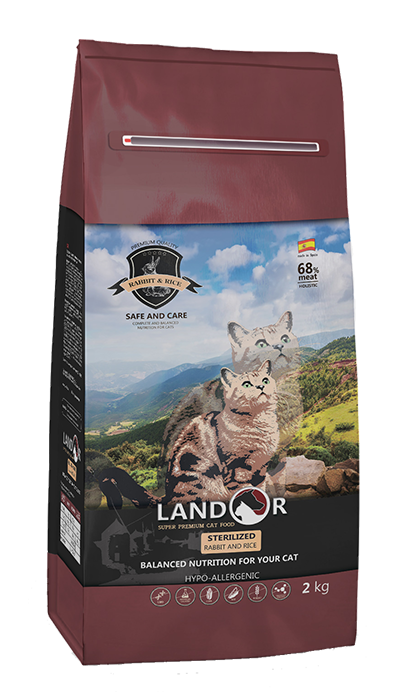 

Landor (Ландор) Sterilized Rabbit & Rice сухий корм для стерилізованих кішок 400 грамм