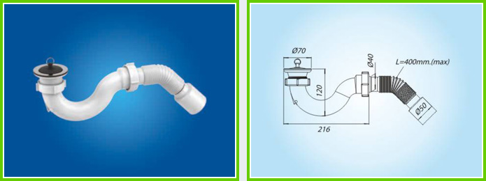 

Сифон для душевых поддонов "Душ" Д0110, Белый