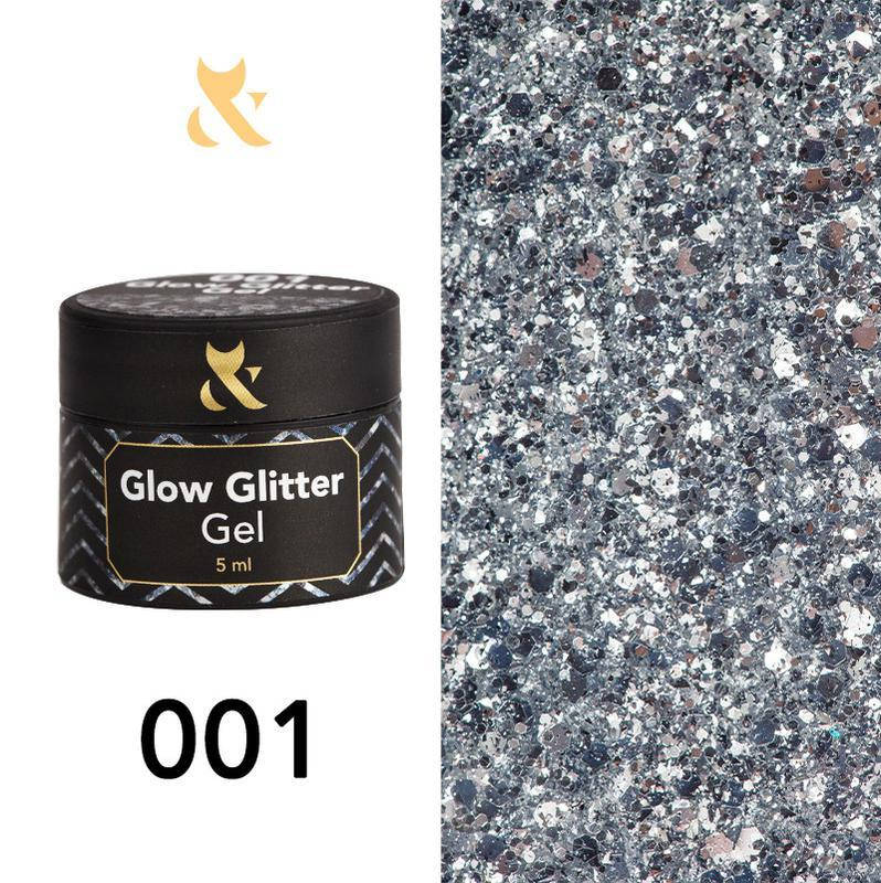 

Гель лак для дизайна F.O.X Glow Glitter Gel 001, 5мл