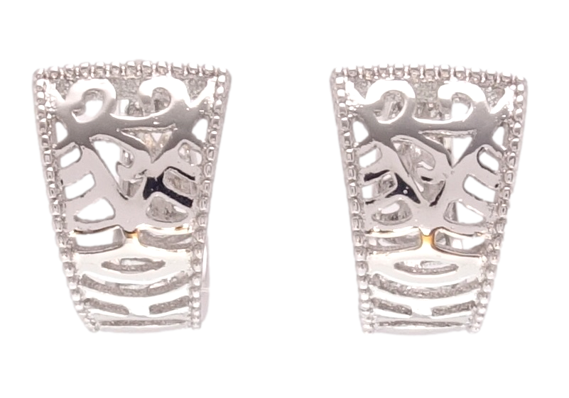 

Серьги Xuping Родий колечки "Резной орнамент" на одну сторону