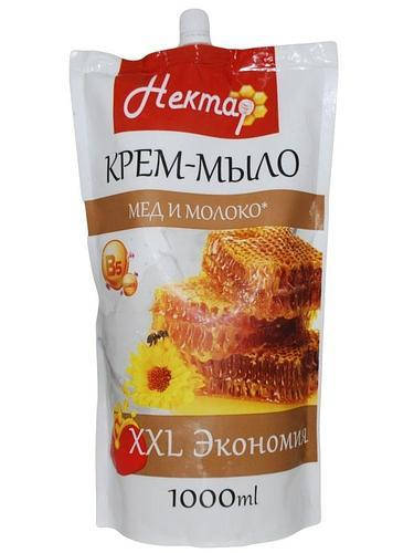 

Крем-мыло жидкое Нектар Мед и молоко 1 л Дой-пак