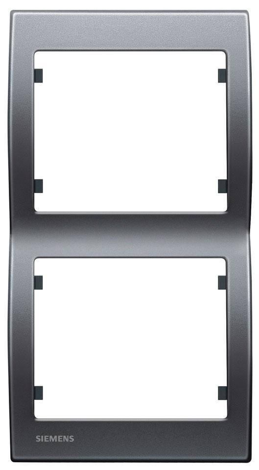 

Рамка двойная вертикальная Siemens Iris сталь Нептун (S18102 AN)