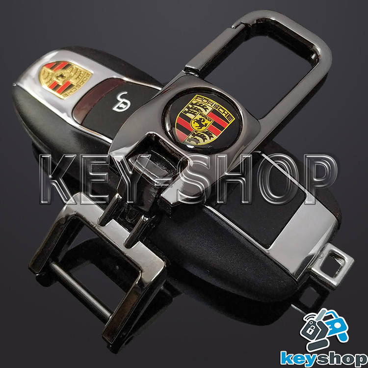

Брелок для ключа Порше (Porsche), (темный хром), с карабином
