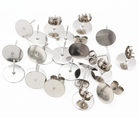 

Швензы нержавейка "Гвоздики" с заглушками 10*12 мм для сережок