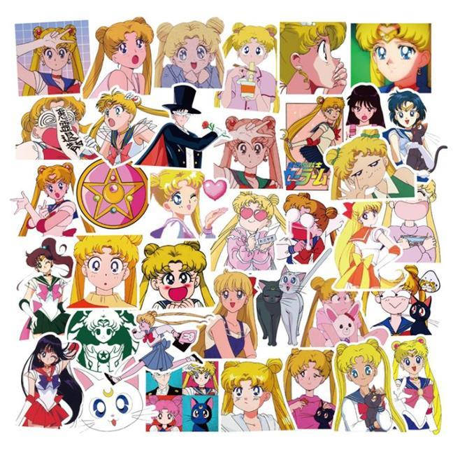

Виниловые наклейки Сейлор Мун Sailor Moon Jsstore самоклеющиеся 50 шт.