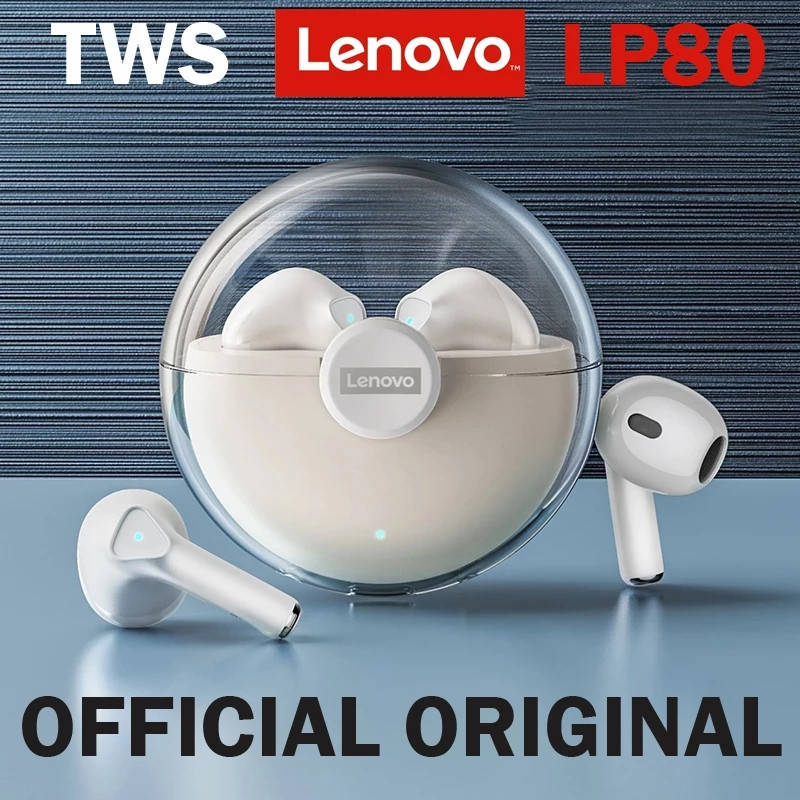 

Оригинальные наушники Lenovo LP80, белые, Белый
