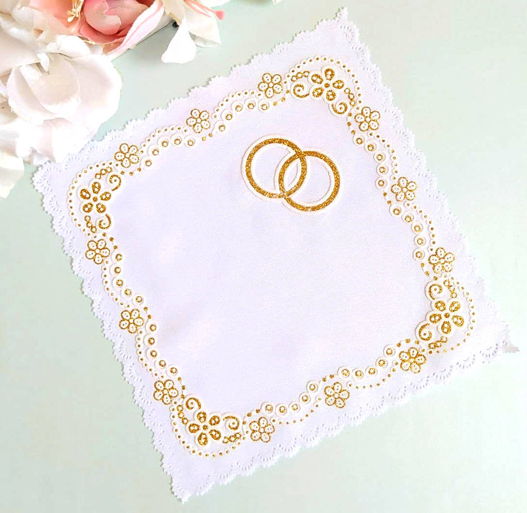 

Венчальний платок для свечей, колец и корон (венцов)