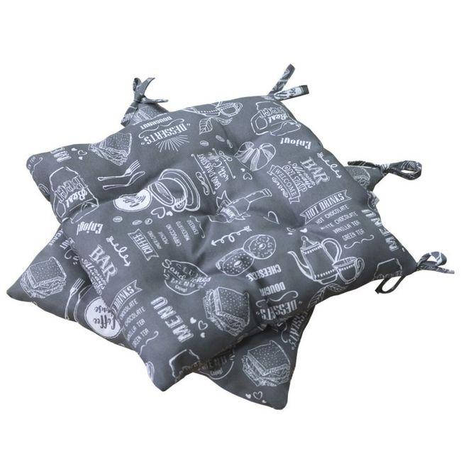 

Подушка на стул Прованс Breakfast Grey серый 40х40см