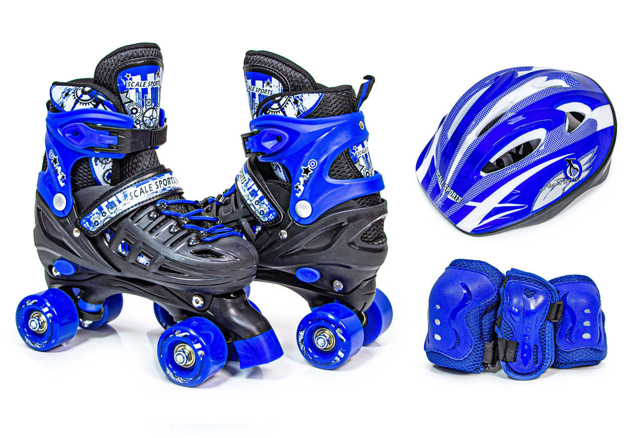 

Комплект Scale Sport ролики-квады+защита+шлем Синий Размер 29-33 / 34-38