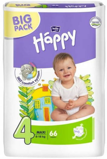 

Подгузники Bella Happy 4 Maxi (8 - 18 кг) 66 шт.