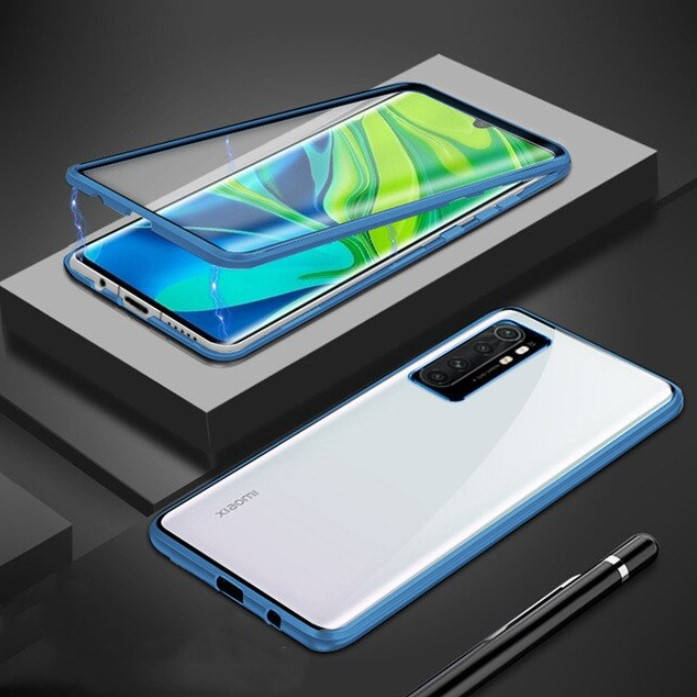 

Магнитный чехол Magnetic для Xiaomi Mi Note 10 Lite два стекла (Разные цвета) Синий