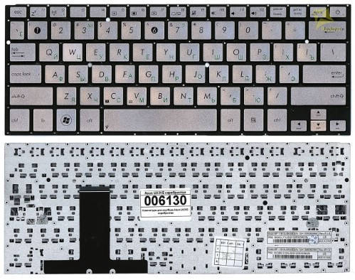 

Клавиатура для ноутбука Asus zenbook ux31, ux32 RU серебро новая, Черный
