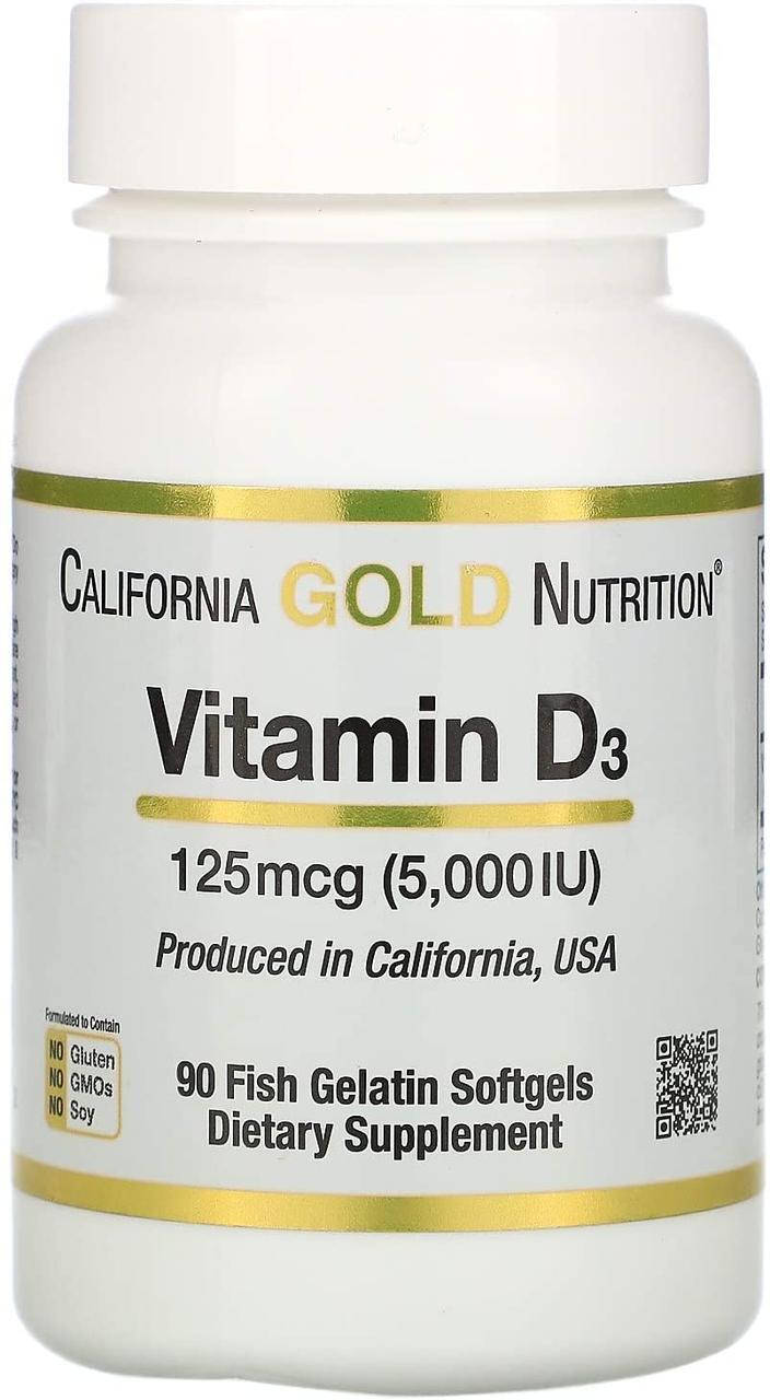 

California Gold Nutrition Vitamin D3 5000 IU 90 гелевых капсул