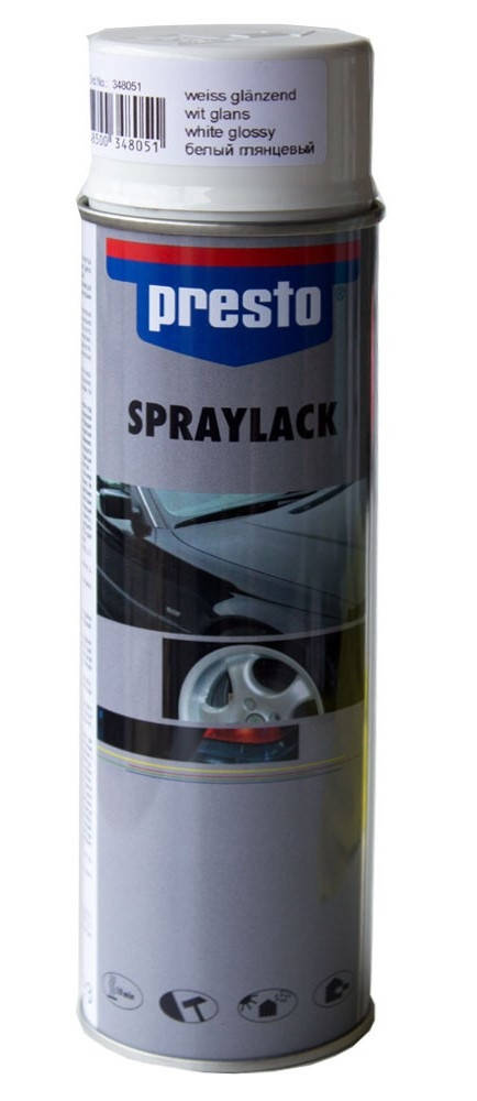 

PRESTO Краска белая глянцевая, аэрозоль 500мл.