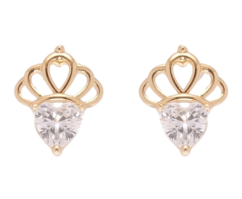 

Серьги Xuping JEAN GOUJON Позолота 18K игла серебро 925 гвоздики (пусеты) "Кристальные сердечки с короной"