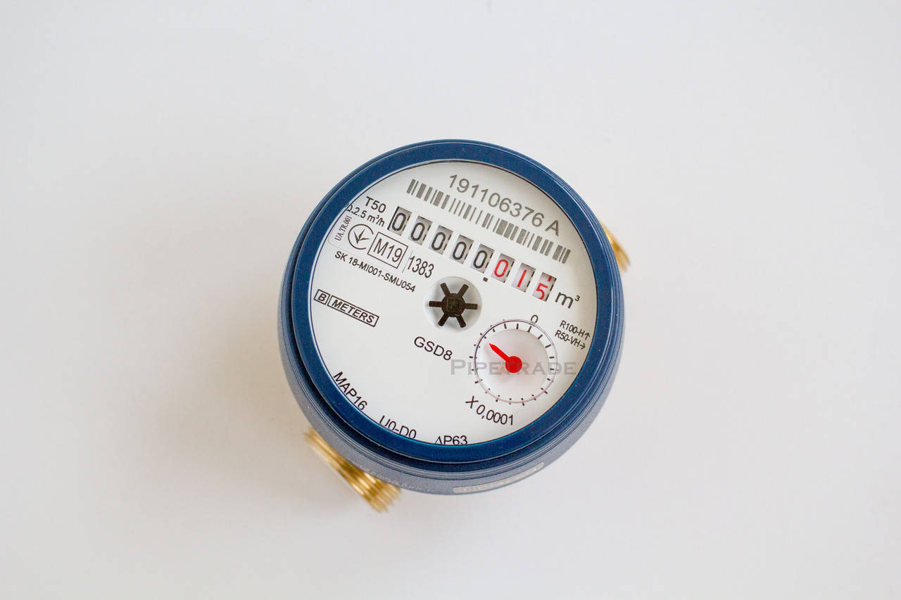 

Счетчик холодной воды BMeters GSD8 1/2" 50°С L=80 мм (53304)