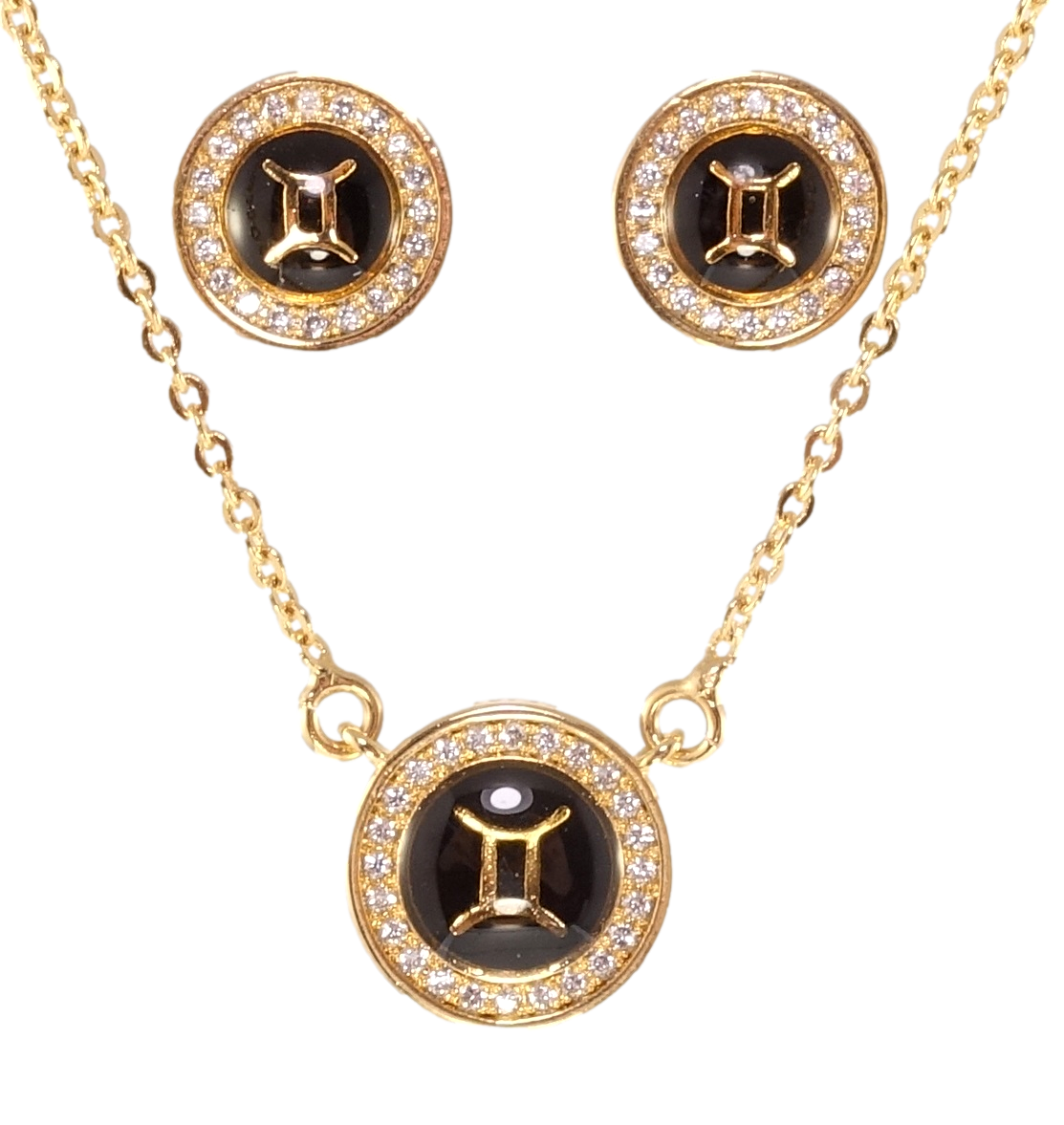 

Набор Xuping Позолота 18K Серьги Кулон на цепочке "Знак Зодиака Близнецы" длина 43-47см х 1,5мм; ø 6мм и 5мм