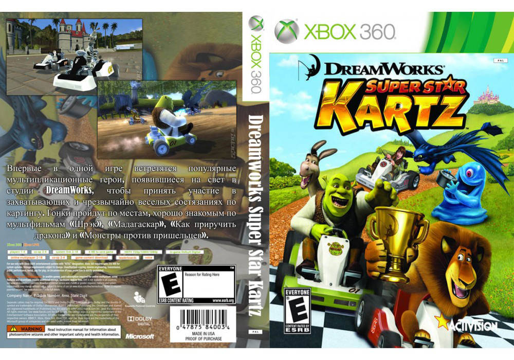

Игра для игровой консоли Xbox 360, Dreamworks Super Star Kartz