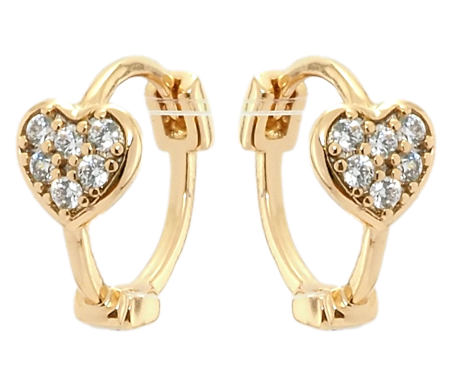 

Серьги Xuping Позолота 18K колечки "Сердечки с цирконием"