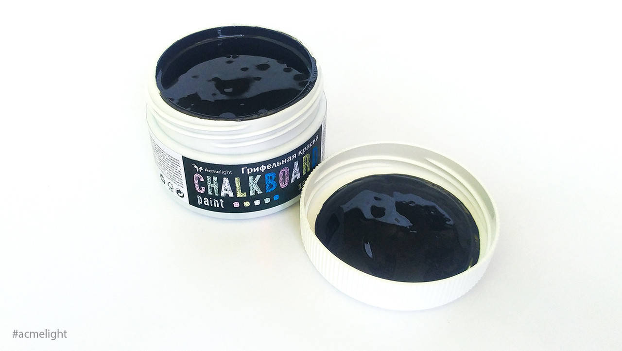 

Грифельная краска Acmelight Chalkboard 150 г создает эффект школьной доски черный