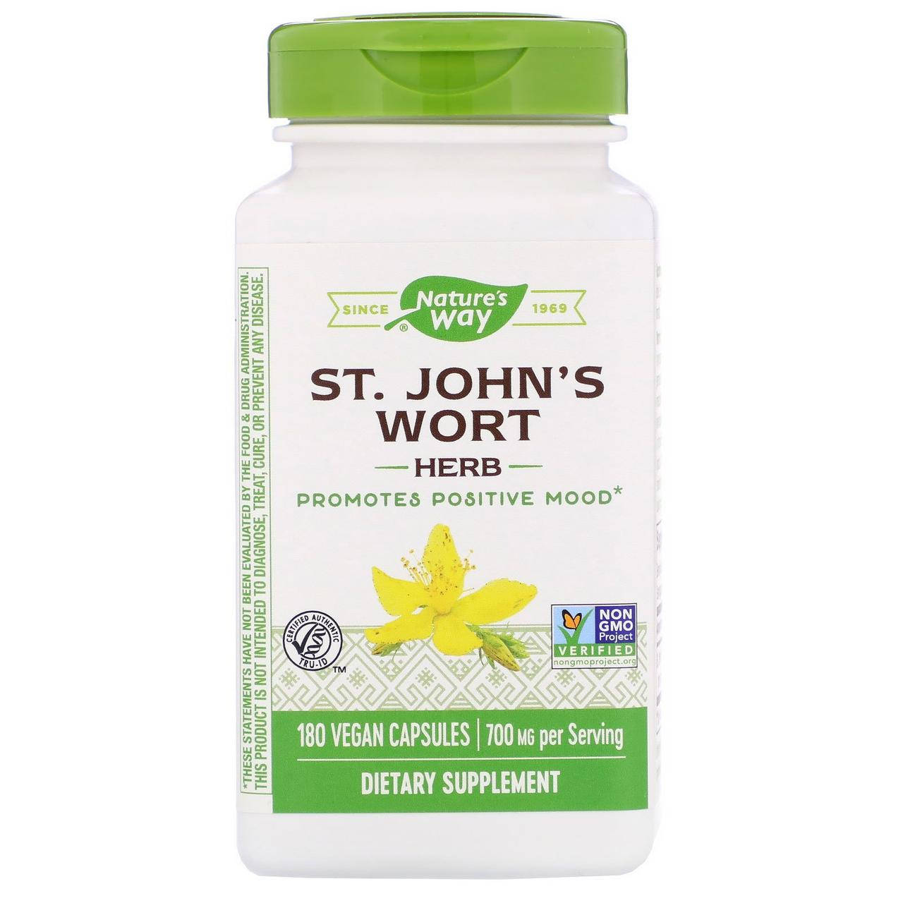 

Nature's Way, St. John's Wort Herb (180 капс.), зверобой, звіробій