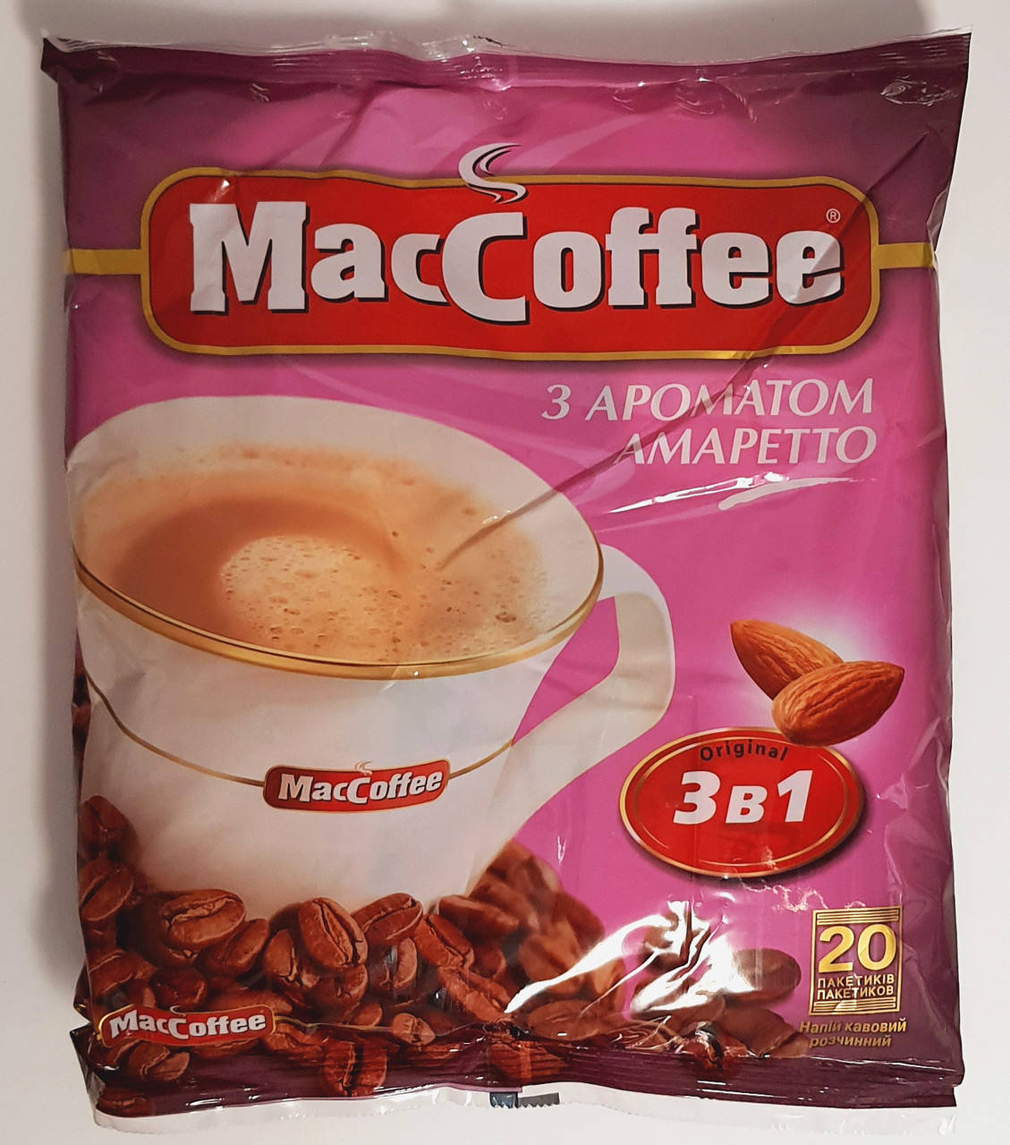 

Кофе "MacCoffee" Маккофе 3в1 с ароматом "Амаретто" 20 стиков