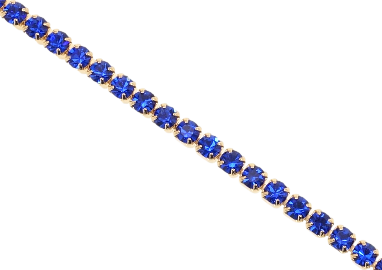 

Браслет Xuping Позолота 18K "Дорожка синих кристаллов" длина с доп.замком 16.5,19см х 3мм